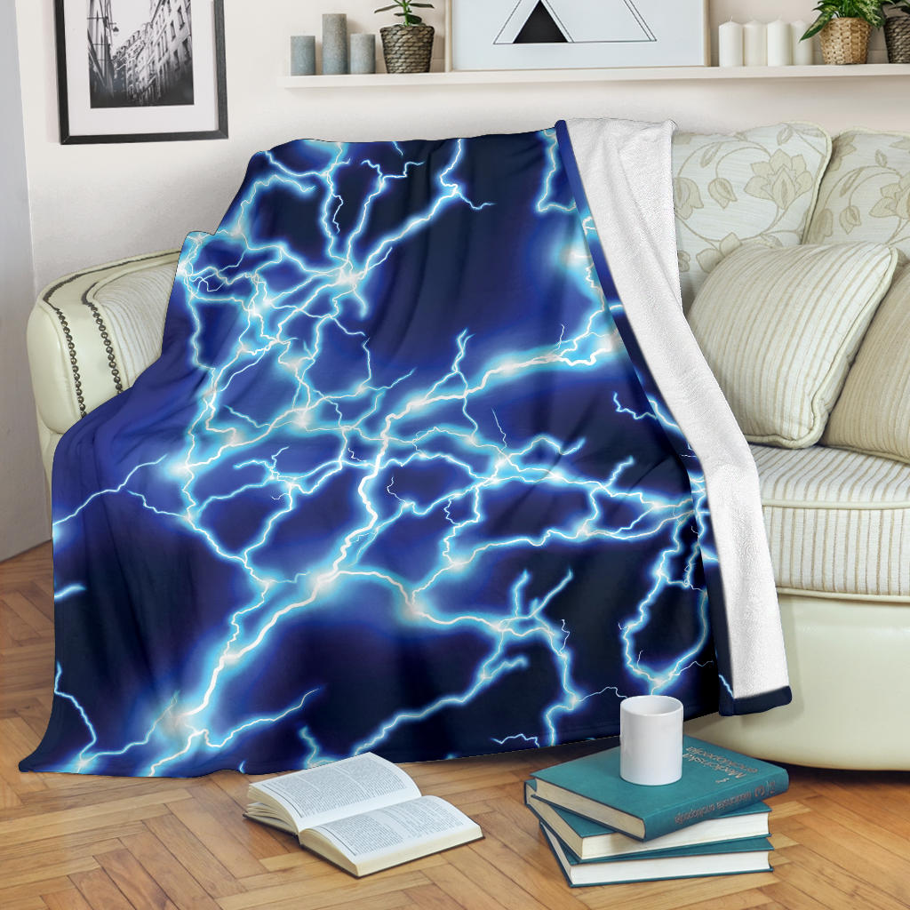 Lightning Thunder Pattern Print Design 04 Premium Blanket