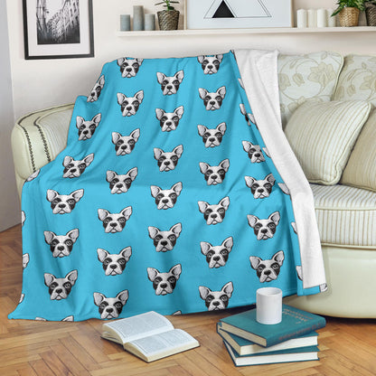 Boston Terrier Pattern Print Design 01 Premium Blanket