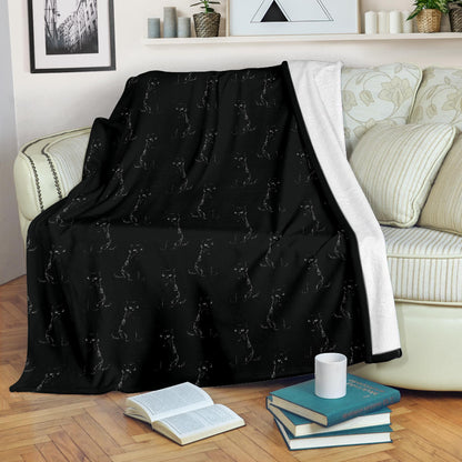Black Cat Pattern Print Design 03 Premium Blanket