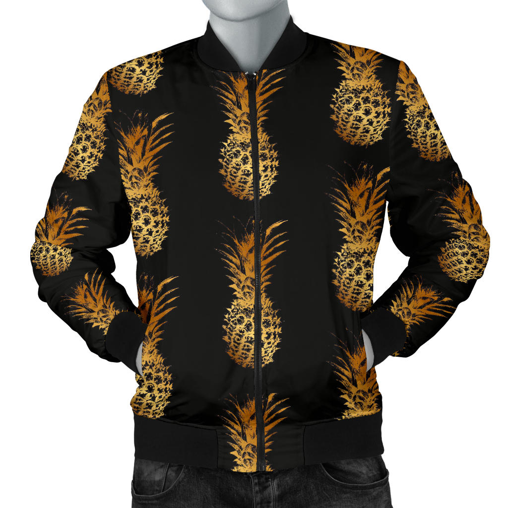 Pineapple Pattern Print Design A02 Men Bomber Jacket