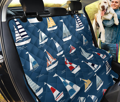 Sailing Ships Pattern Print Design A04 Rear Dog Car Seat Cover Hammock