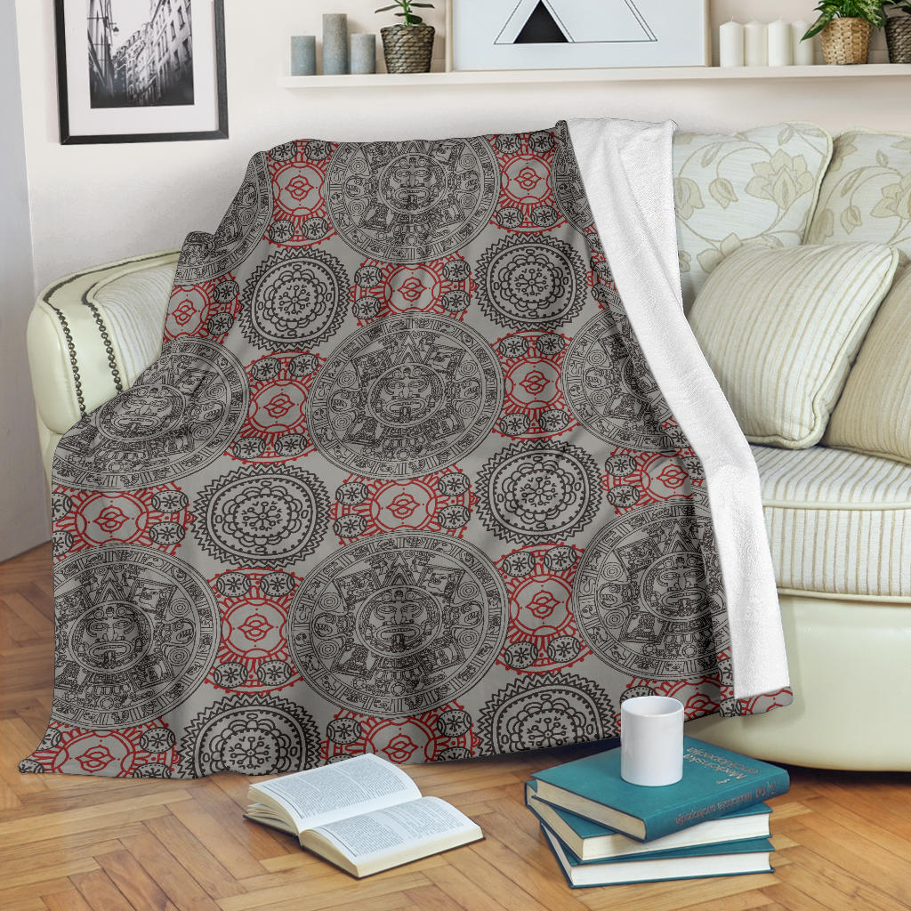 Calendar Aztec Pattern Print Design 04 Premium Blanket