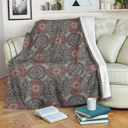 Calendar Aztec Pattern Print Design 04 Premium Blanket