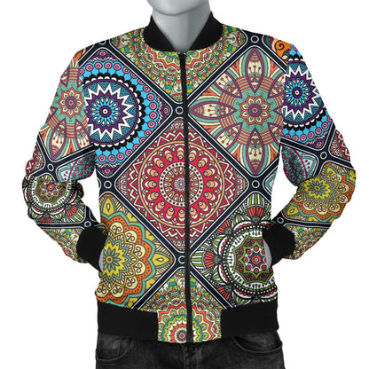 Bohemian Pattern Print Design 05 Men Bomber Jacket