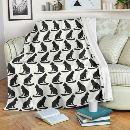 Black Cat Pattern Print Design 02 Premium Blanket