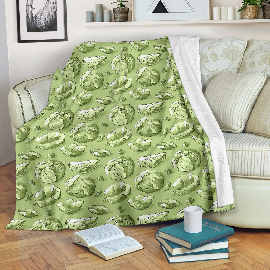 Brussels Sprouts Pattern Print Design 01 Premium Blanket
