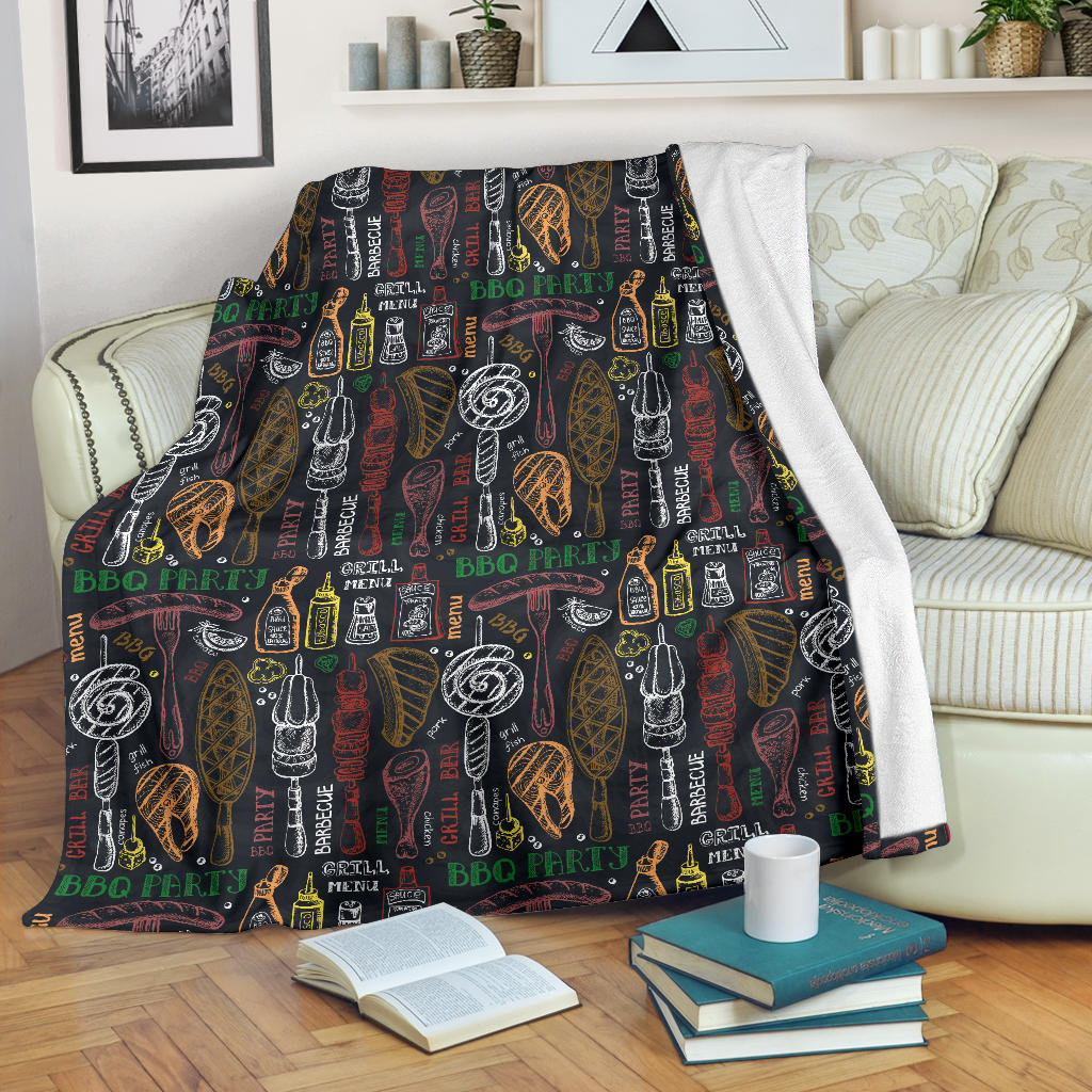 Barbecue Pattern Print Design 03 Premium Blanket