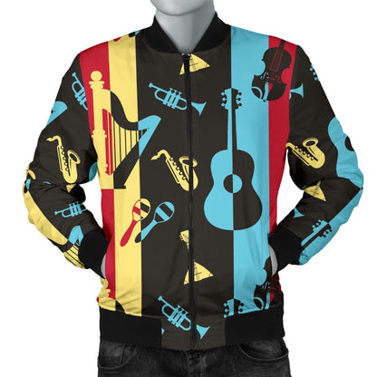 Jazz Pattern Print Design 02 Men Bomber Jacket