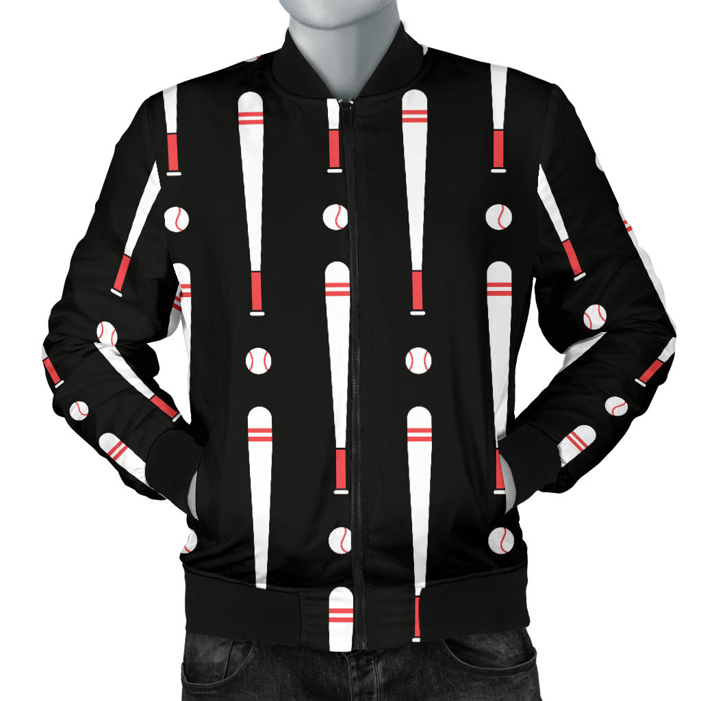 Baseball Pattern Print Design 03 Men Bomber Jacket