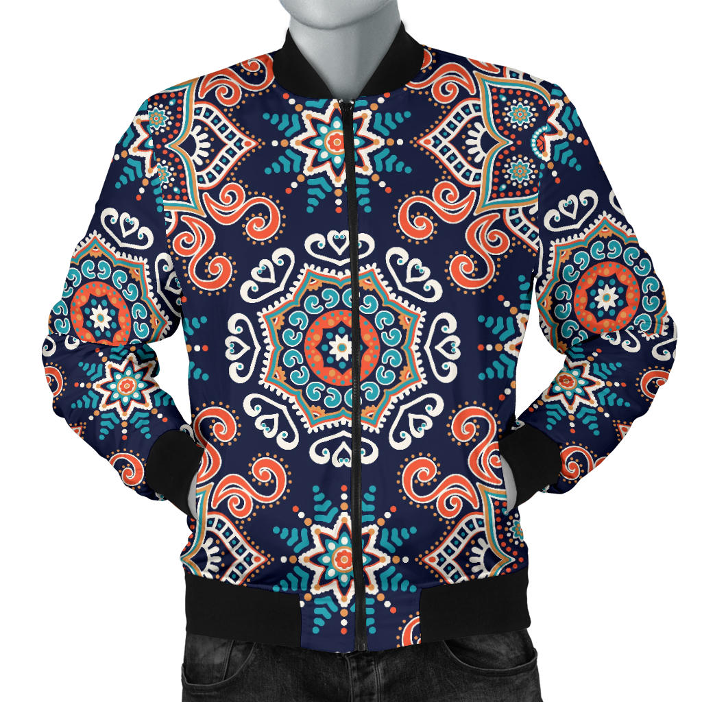 Bohemian Pattern Print Design 02 Men Bomber Jacket