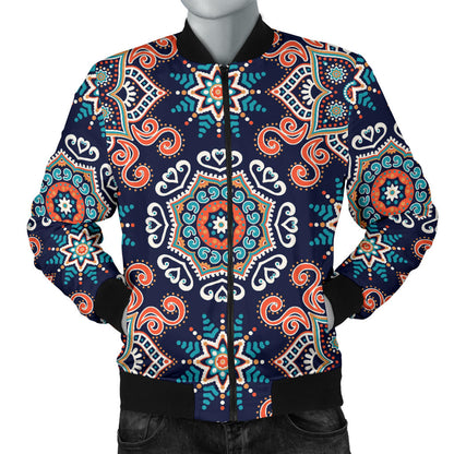 Bohemian Pattern Print Design 02 Men Bomber Jacket