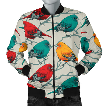 Birds Pattern Print Design 04 Men Bomber Jacket