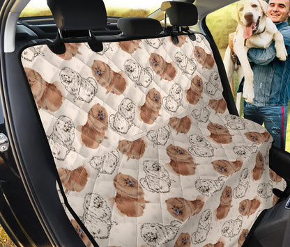 Pomeranians Pattern Print Design A01 Rear Dog Car Seat Cover Hammock