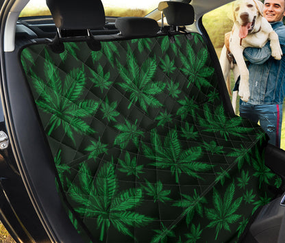 Pot Leaf Pattern Print Design A04 Rear Dog Car Seat Cover Hammock