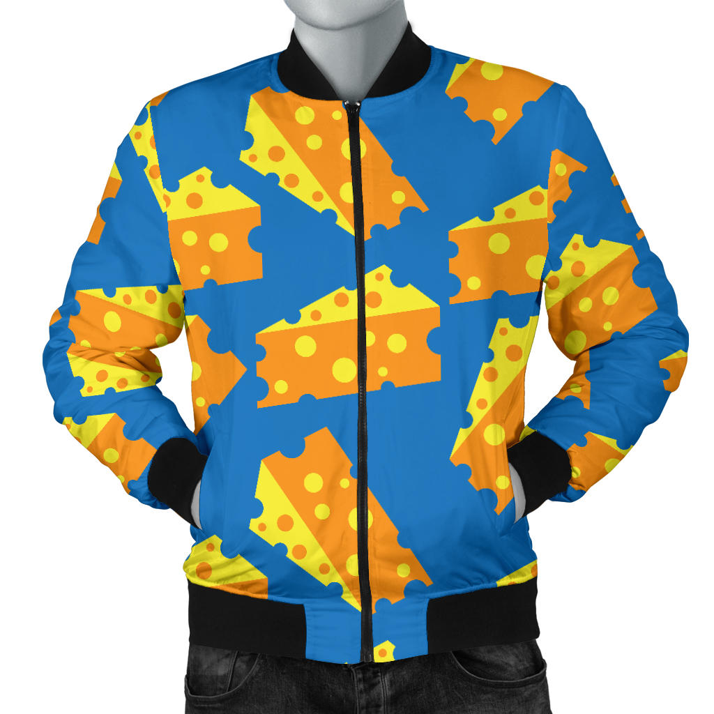Cheese Pattern Print Design 05 Men Bomber Jacket