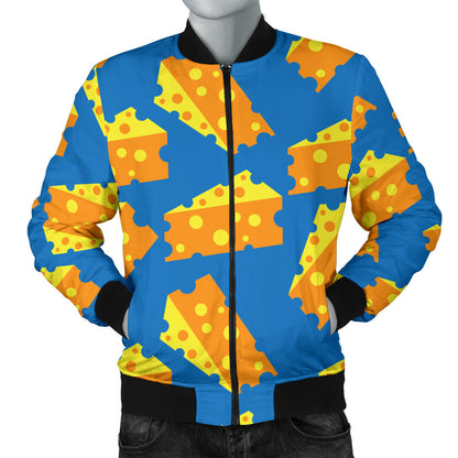 Cheese Pattern Print Design 05 Men Bomber Jacket