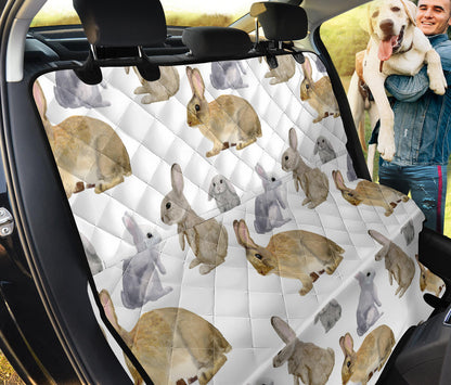 Rabbit Pattern Print Design 02 Rear Dog Car Seat Cover Hammock