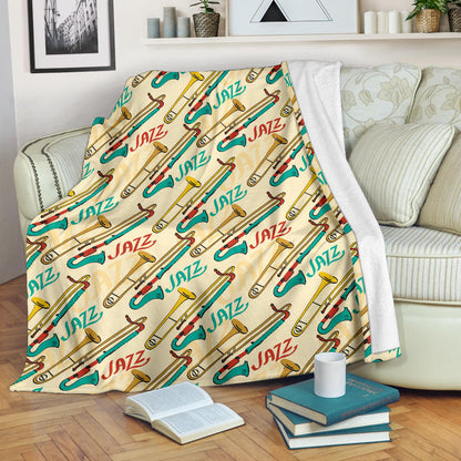 Trombone Pattern Print Design 03 Premium Blanket