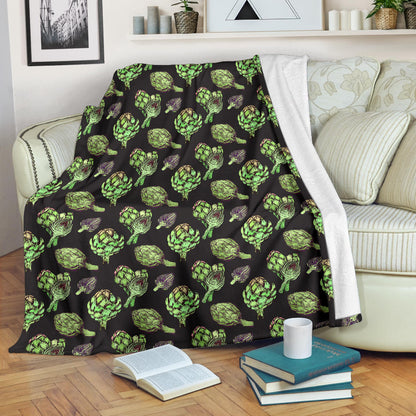 Artichoke Pattern Print Design 02 Premium Blanket