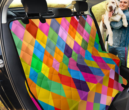 Harlequin Pattern Print Design 02 Rear Dog Car Seat Cover Hammock