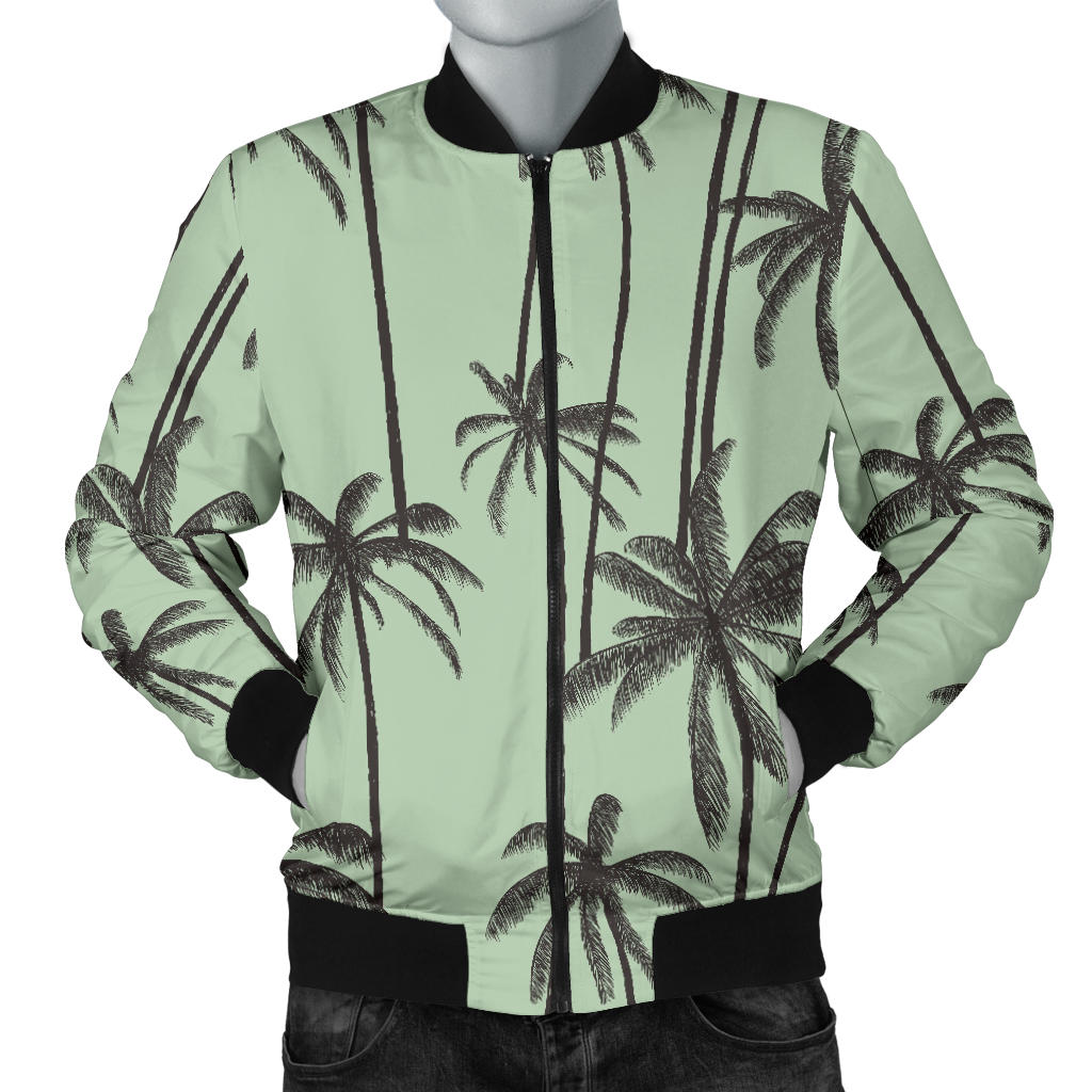 Palm Tree Pattern Print Design A04 Men Bomber Jacket