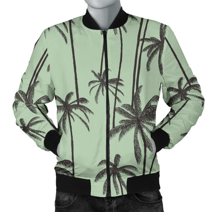 Palm Tree Pattern Print Design A04 Men Bomber Jacket