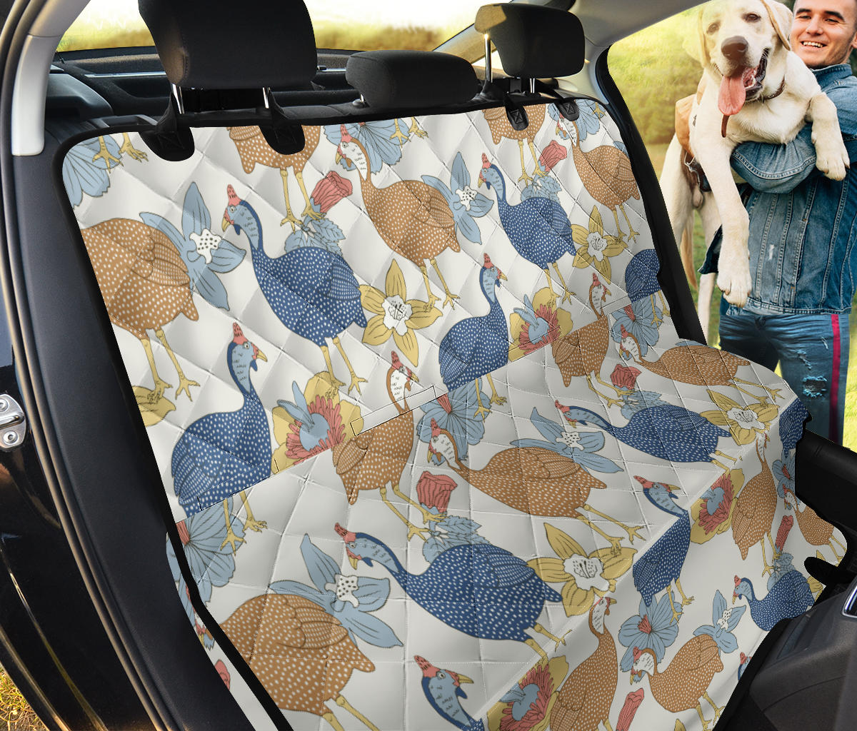 Guinea Fowl Pattern Print Design 01 Rear Dog Car Seat Cover Hammock