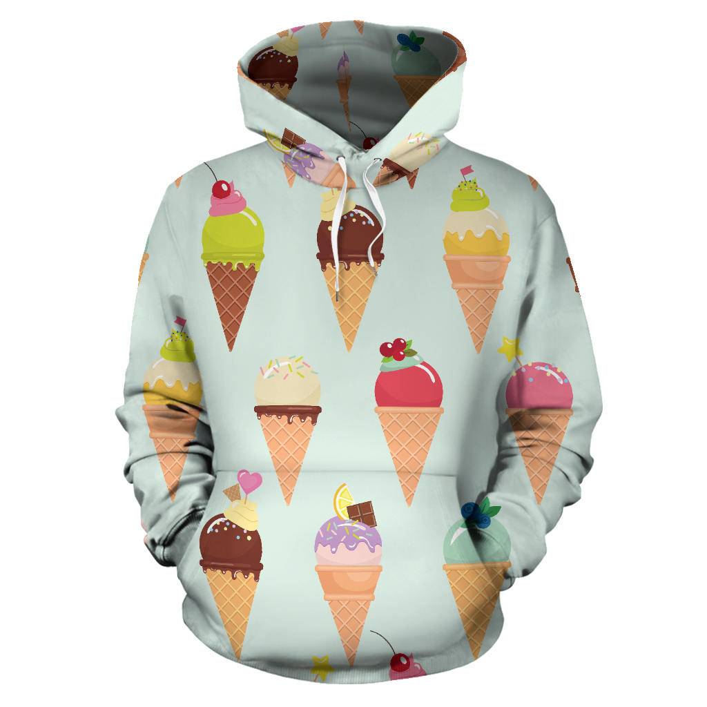 Ice Cream Pattern Print Design 03 Pullover Hoodie