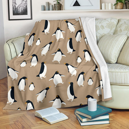 Penguin Pattern Print Design A01 Premium Blanket