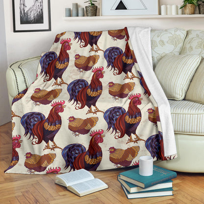 Rooster Pattern Print Design A03 Premium Blanket