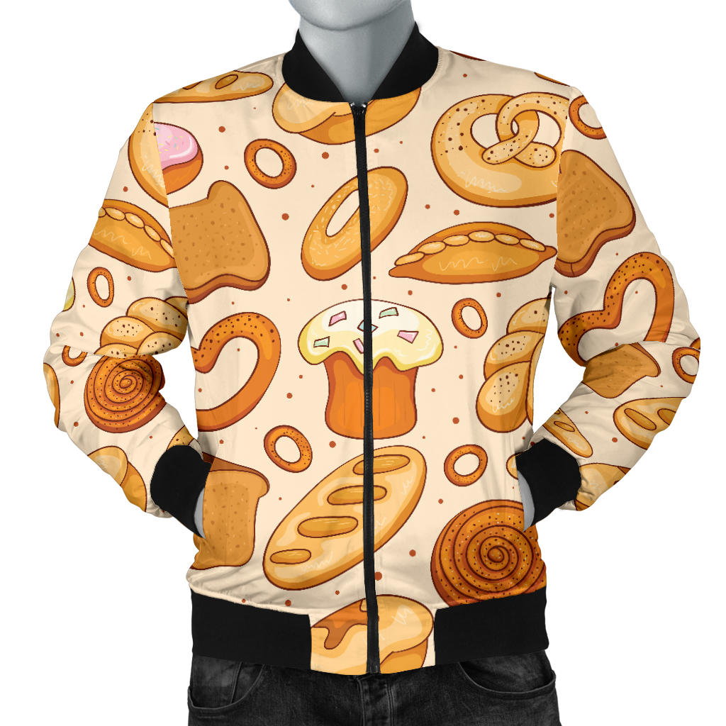 Bread Pattern Print Design 01 Men Bomber Jacket