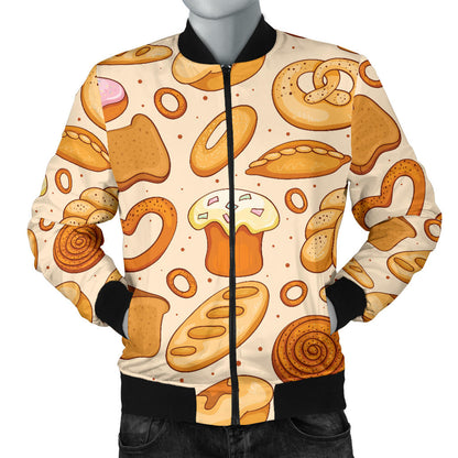 Bread Pattern Print Design 01 Men Bomber Jacket