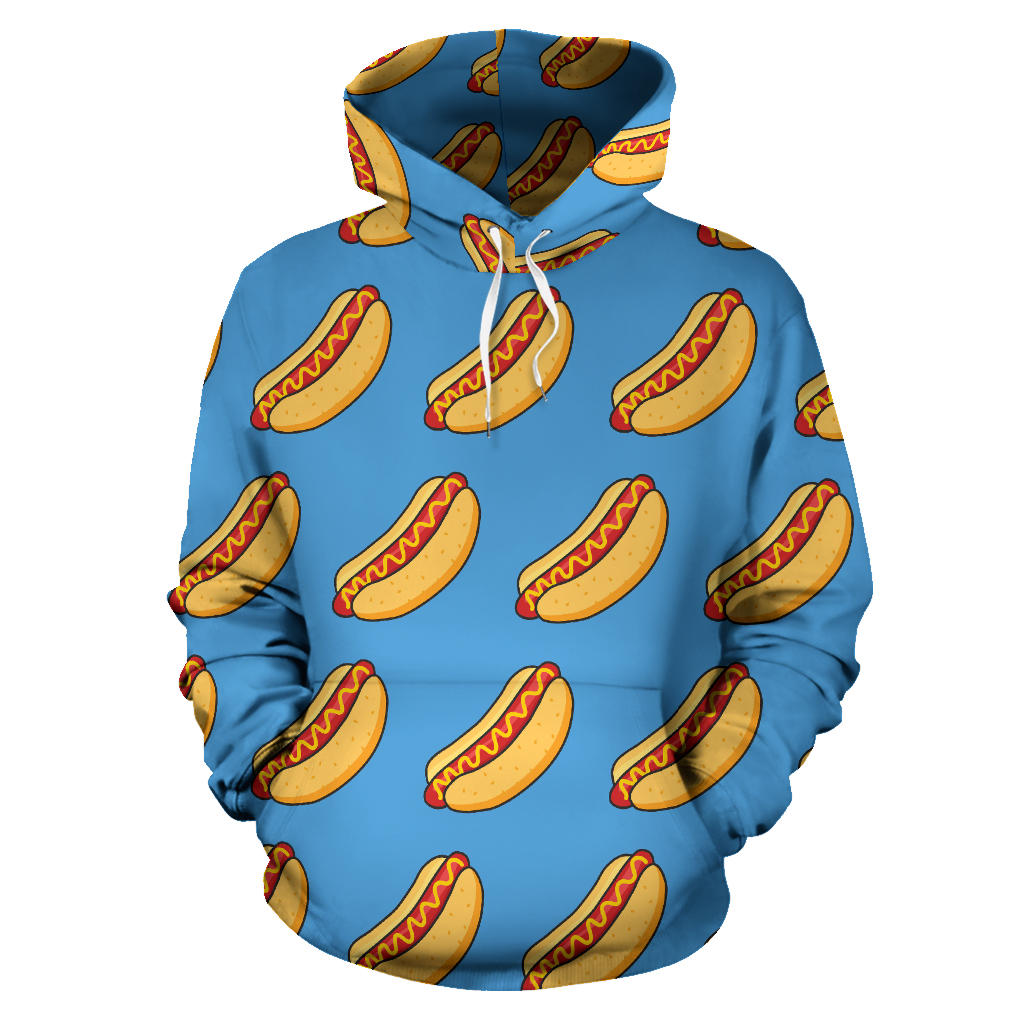 Hot Dog Pattern Print Design 02 Pullover Hoodie