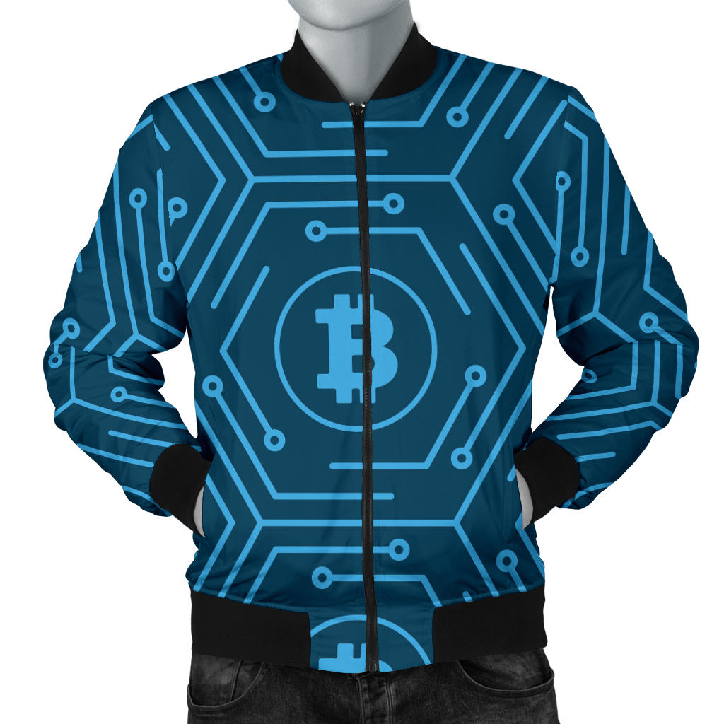 Cryptocurrency Pattern Print Design 04 Men Bomber Jacket