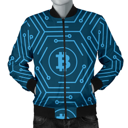 Cryptocurrency Pattern Print Design 04 Men Bomber Jacket