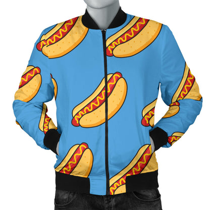 Hot Dog Pattern Print Design 02 Men Bomber Jacket