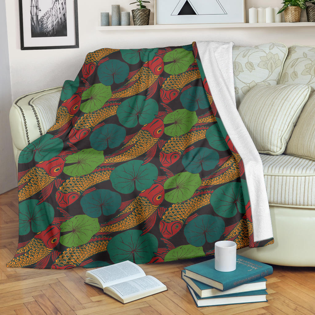KOI Fish Pattern Print Design 01 Premium Blanket