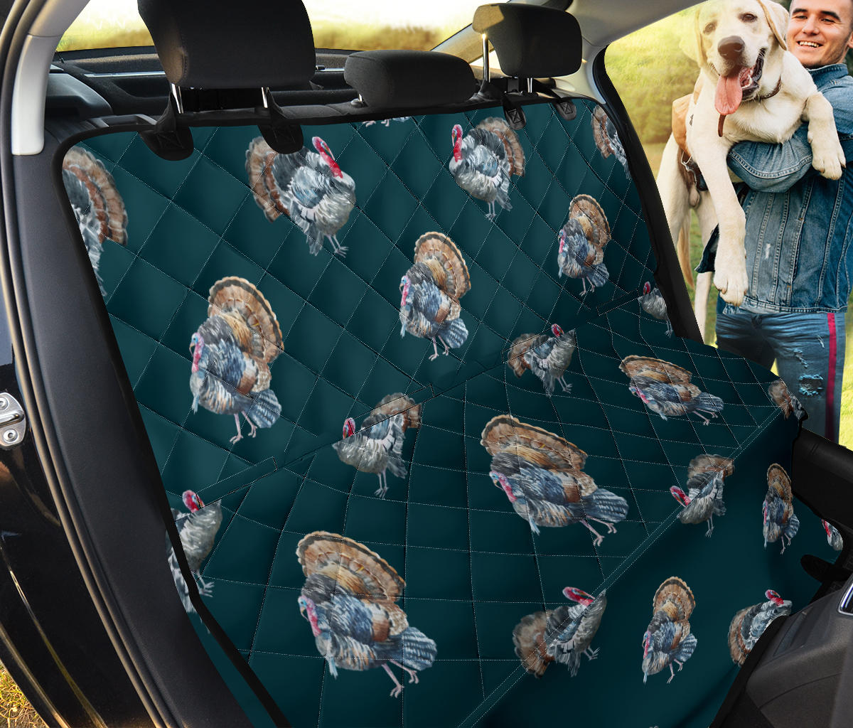 Turkey Pattern Print Design 03 Rear Dog Car Seat Cover Hammock