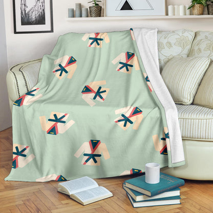 Karate Pattern Print Design 02 Premium Blanket