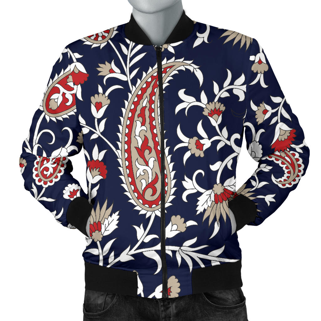 Paisley Pattern Print Design A05 Men Bomber Jacket