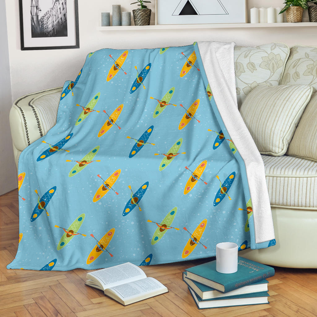 Kayak Pattern Print Design 04 Premium Blanket