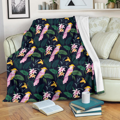 Cockatoo Pattern Print Design 03 Premium Blanket