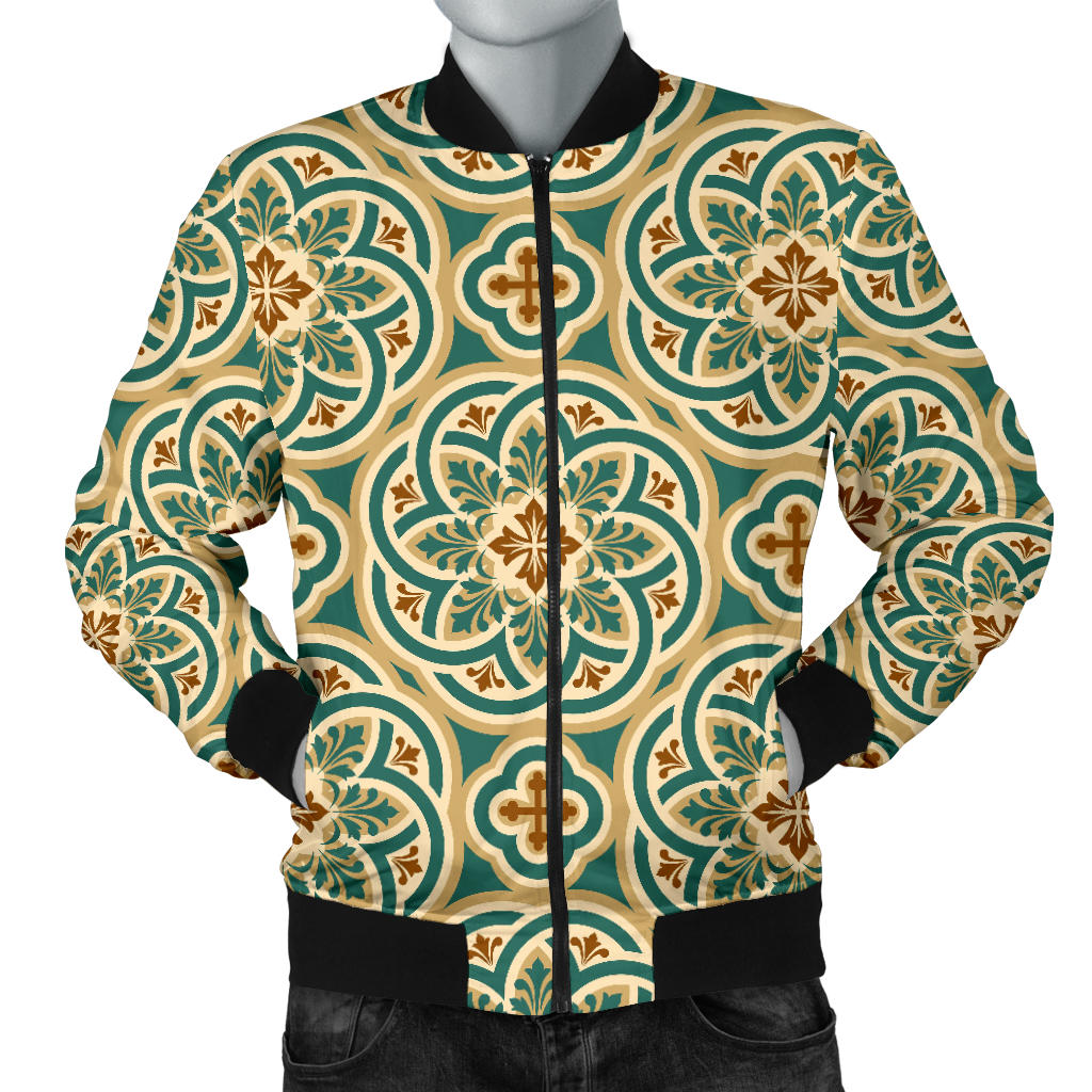 Cross Pattern Print Design 01 Men Bomber Jacket