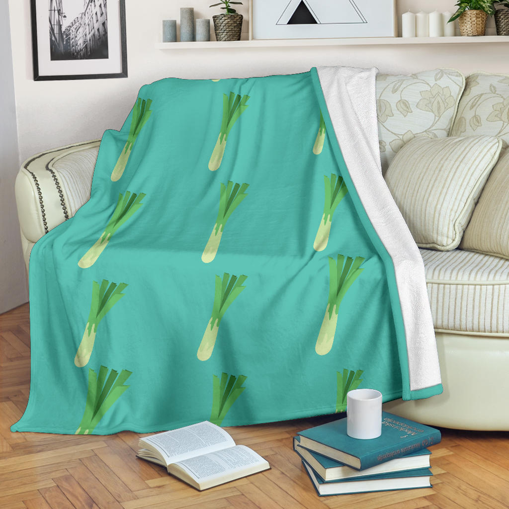 Leek Pattern Print Design 01 Premium Blanket