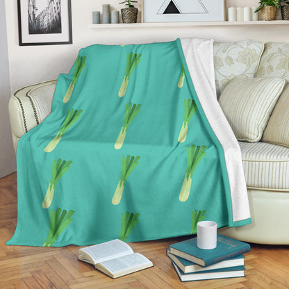 Leek Pattern Print Design 01 Premium Blanket