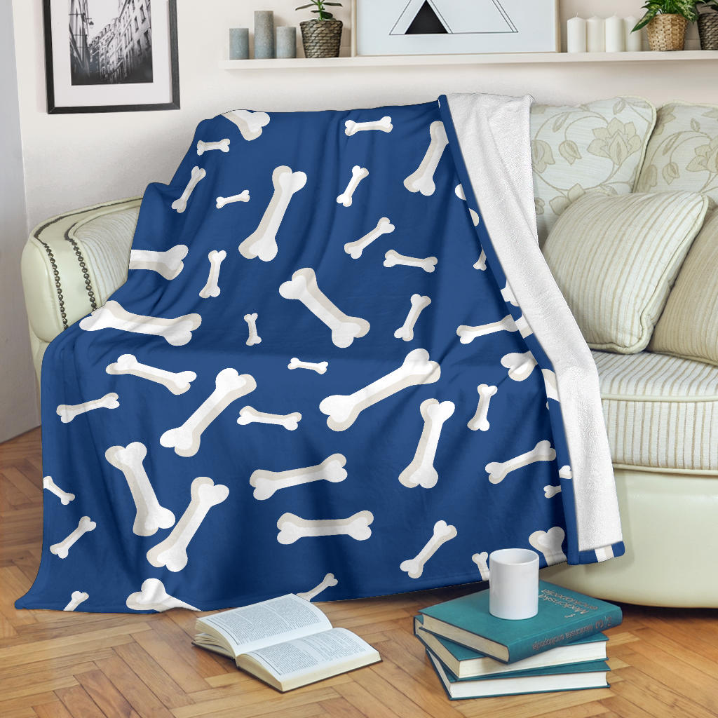 Dog Bone Pattern Print Design 03 Premium Blanket