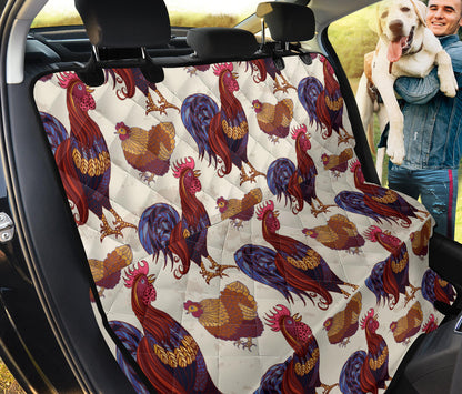 Rooster Pattern Print Design A03 Rear Dog Car Seat Cover Hammock