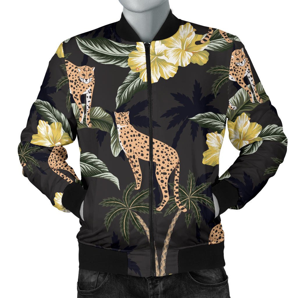 Cheetah Pattern Print Design 04 Men Bomber Jacket