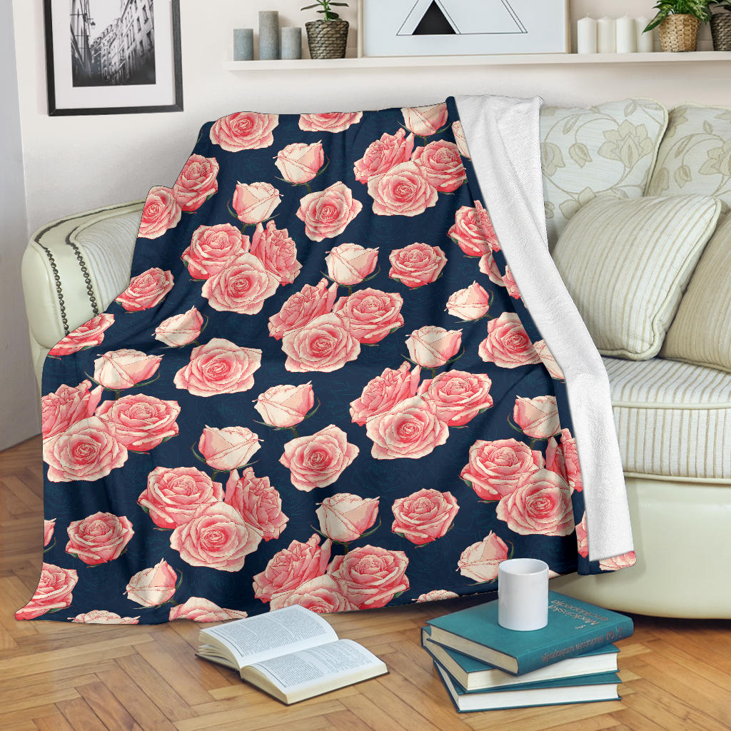 Rose Pattern Print Design A03 Premium Blanket