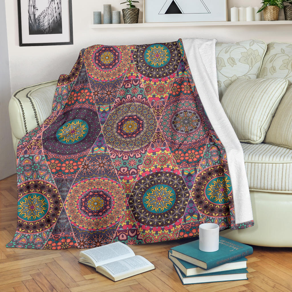 Bohemian Pattern Print Design 07 Premium Blanket